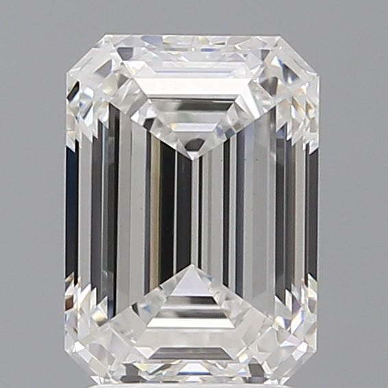 2.57 Carat Emerald Shaped, Ideal Cut, E Color, VVS2 Clarity, IGI Certified Lab Grown Diamond