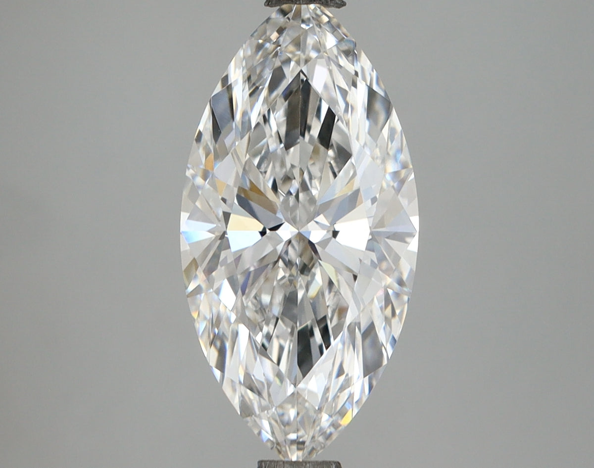 3.09 Carat Marquise Shaped, Ideal Cut, E Color, VVS2 Clarity, IGI Certified Lab Grown Diamond