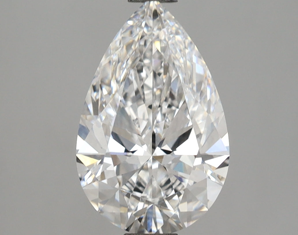 2.10 Carat Pear Shaped, Ideal Cut, F Color, VVS2 Clarity, IGI Certified Lab Grown Diamond