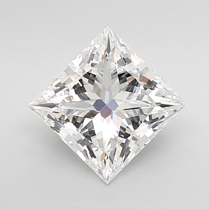3.03 Carat Princess Shaped, Ideal Cut, E Color, VVS2 Clarity, IGI Certified Lab Grown Diamond