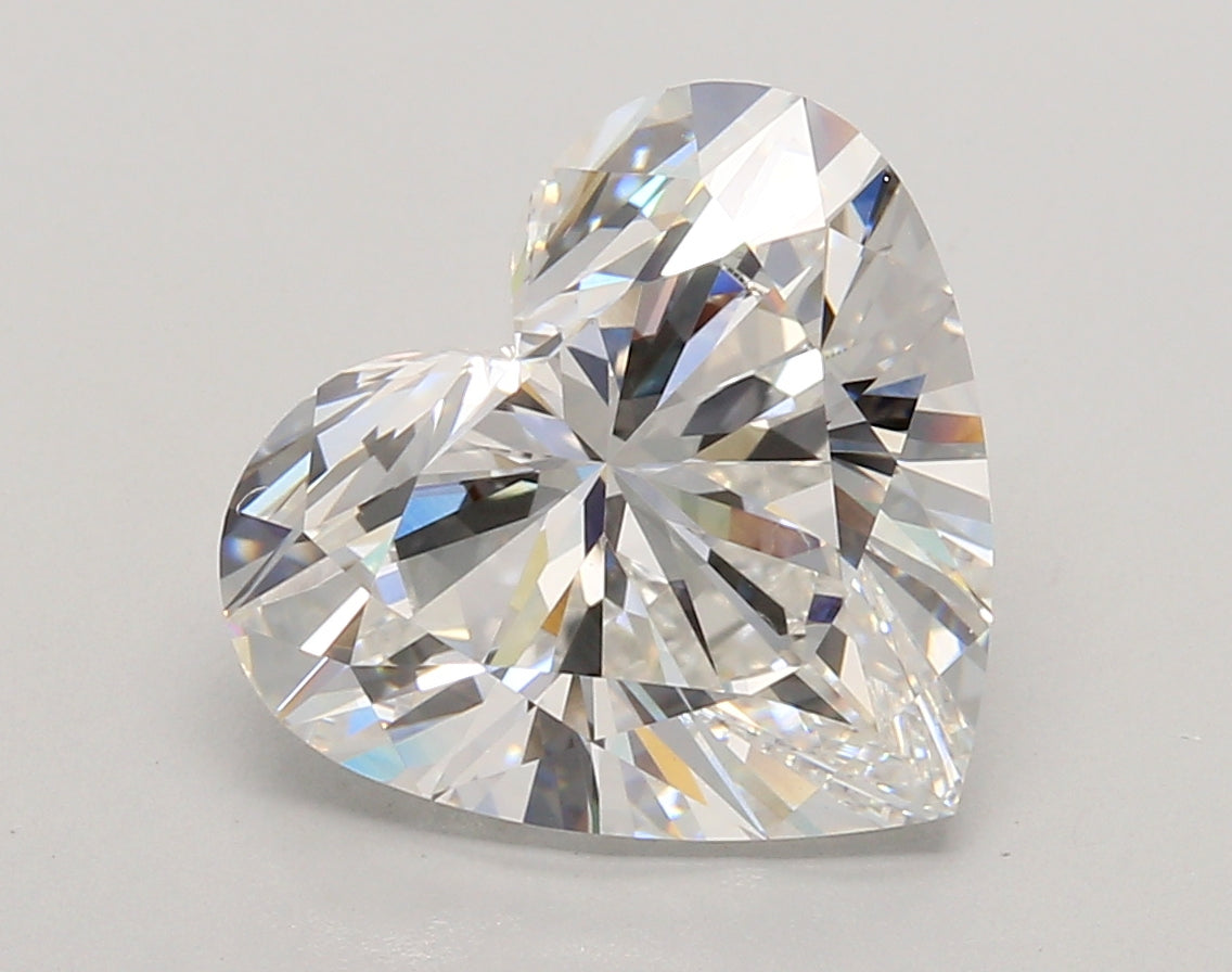 4.58 Carat Heart Shaped, Ideal Cut, E Color, VVS2 Clarity, IGI Certified Lab Grown Diamond