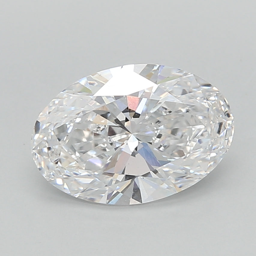 2.01 Carat Oval Shaped, Very Good Cut, D Color, VS1 Clarity, IGI Certified Lab Grown Diamond