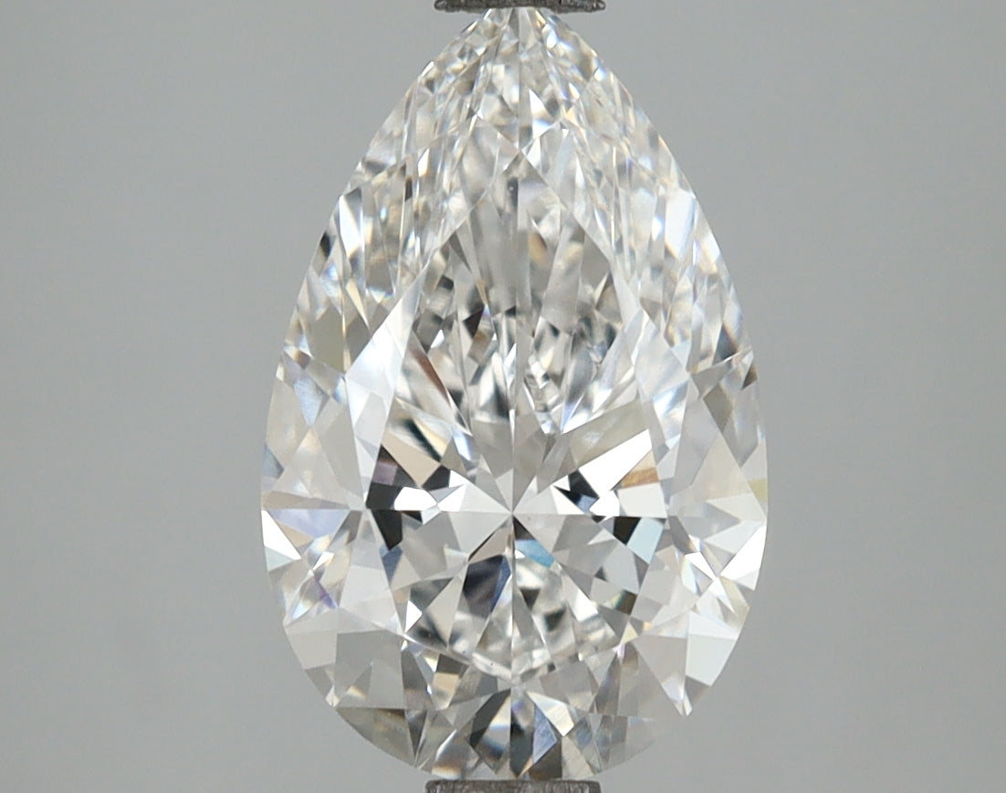2.58 Carat Pear Shaped, Ideal Cut, E Color, VVS2 Clarity, IGI Certified Lab Grown Diamond