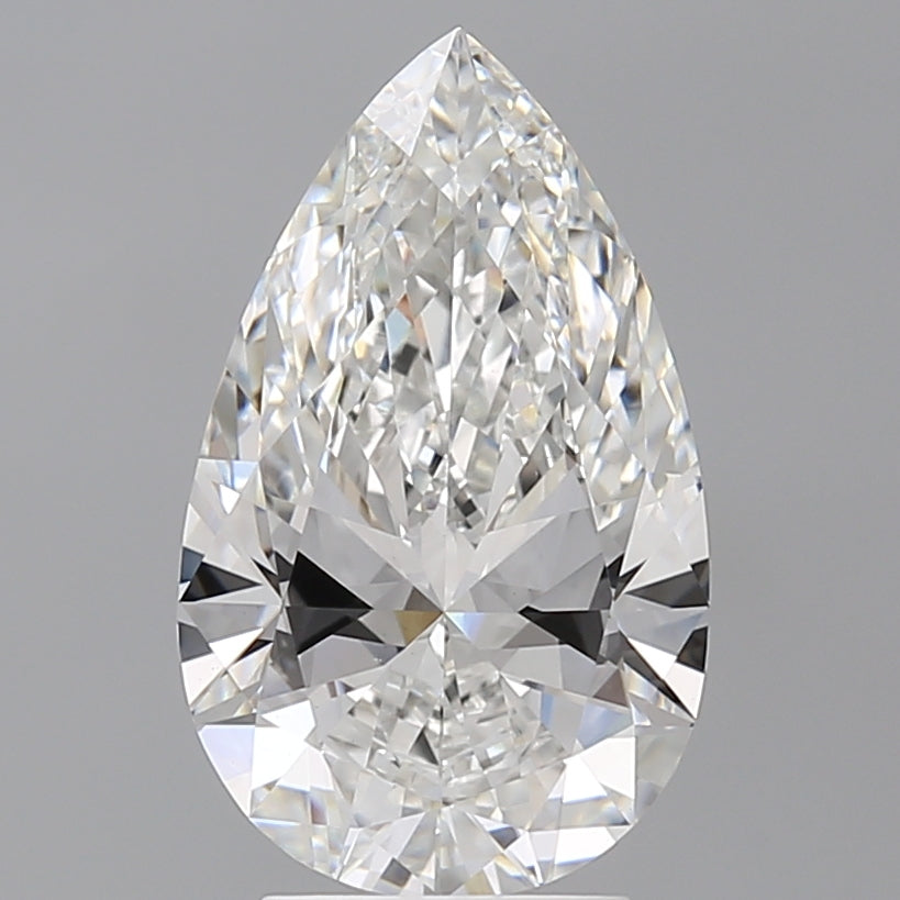 3.53 Carat Pear Shaped, Ideal Cut, F Color, VVS2 Clarity, IGI Certified Lab Grown Diamond