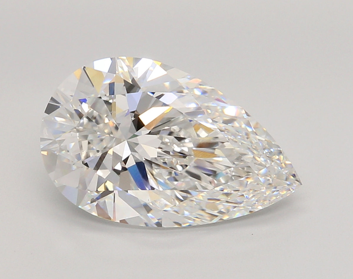 5.07 Carat Pear Shaped, Ideal Cut, E Color, VVS2 Clarity, IGI Certified Lab Grown Diamond