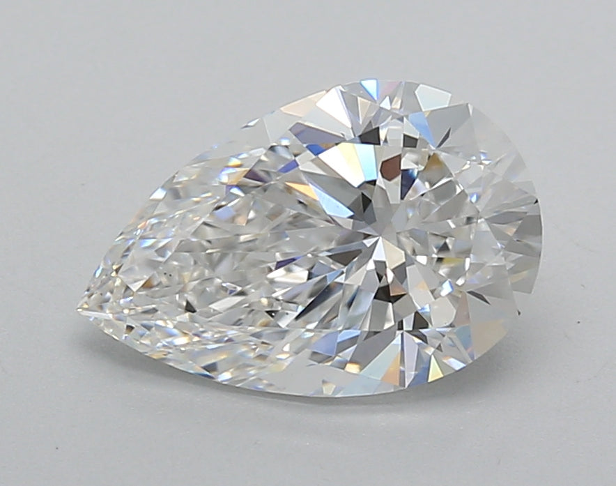 2.02 Carat Pear Shaped, Excellent Cut, E Color, VS1 Clarity, IGI Certified Lab Grown Diamond