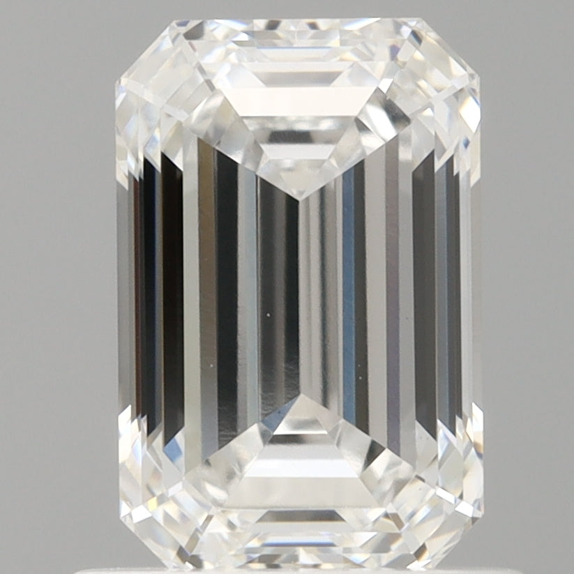 1.10 Carat Emerald Shaped, Ideal Cut, E Color, VVS2 Clarity, IGI Certified Lab Grown Diamond