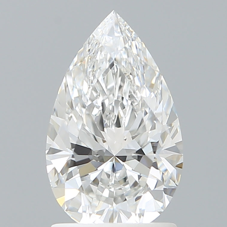 1.57 Carat Pear Shaped, Ideal Cut, E Color, VVS2 Clarity, IGI Certified Lab Grown Diamond
