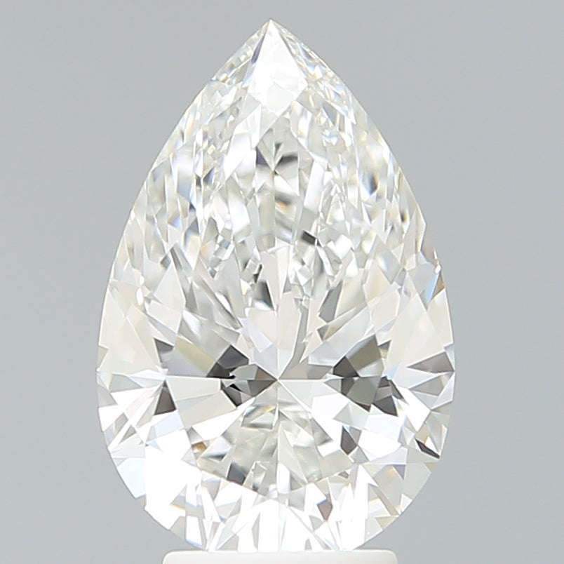 4.17 Carat Pear Shaped, Ideal Cut, F Color, VVS2 Clarity, IGI Certified Lab Grown Diamond