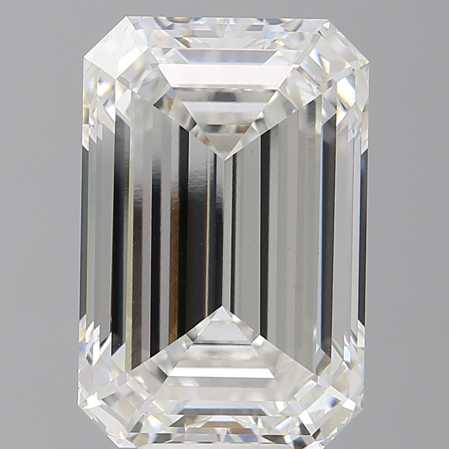 10.53 Carat Emerald Shaped, Ideal Cut, F Color, VVS2 Clarity, IGI Certified Lab Grown Diamond