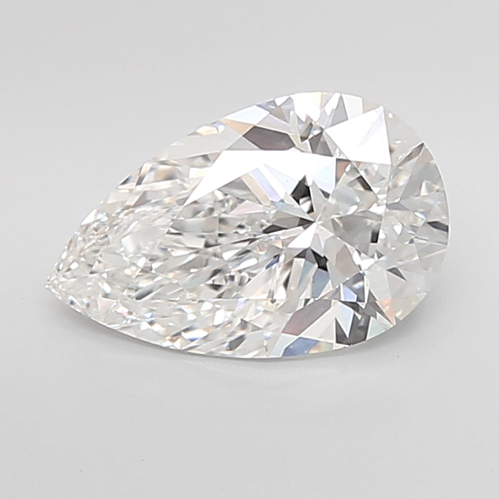 4.03 Carat Pear Shaped, Ideal Cut, E Color, VVS2 Clarity, IGI Certified Lab Grown Diamond