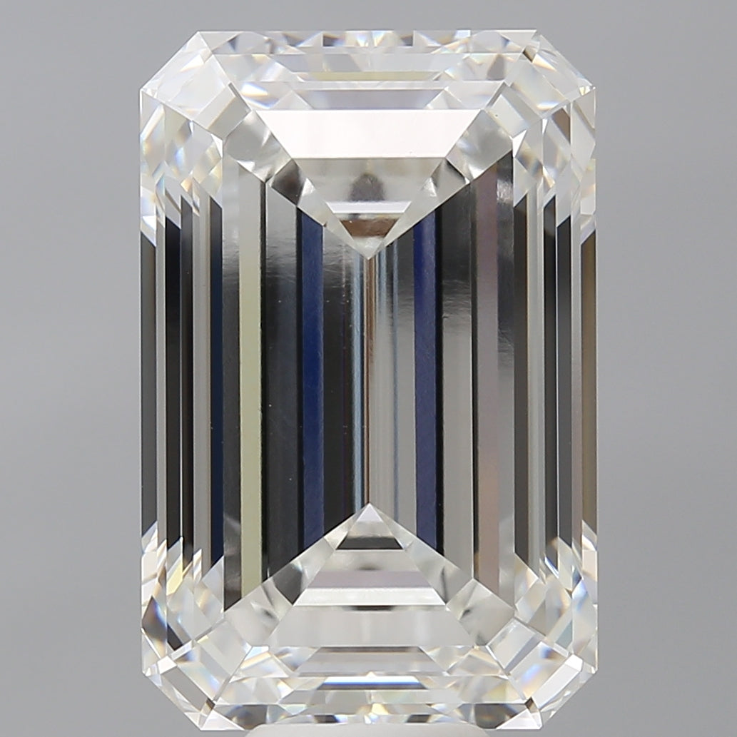 14.05 Carat Emerald Shaped, Ideal Cut, F Color, VVS2 Clarity, IGI Certified Lab Grown Diamond