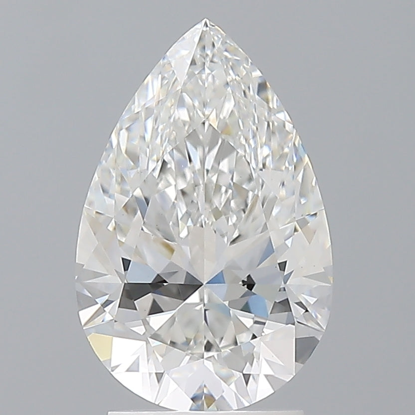 2.54 Carat Pear Shaped, Ideal Cut, E Color, VVS2 Clarity, IGI Certified Lab Grown Diamond