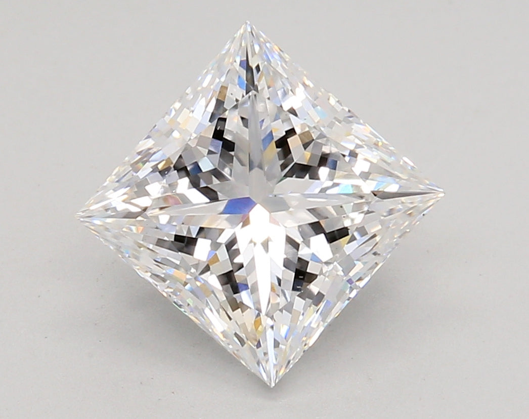3.07 Carat Princess Shaped, Ideal Cut, D Color, VS2 Clarity, IGI Certified Lab Grown Diamond