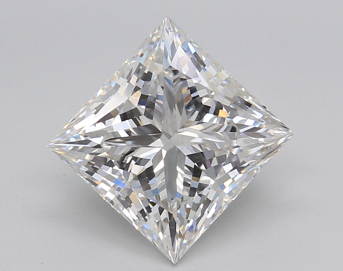 4.57 Carat Princess Shaped, Ideal Cut, F Color, VS1 Clarity, IGI Certified Lab Grown Diamond