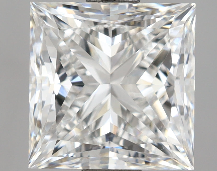 2.55 Carat Princess Shaped, Ideal Cut, E Color, VS1 Clarity, IGI Certified Lab Grown Diamond