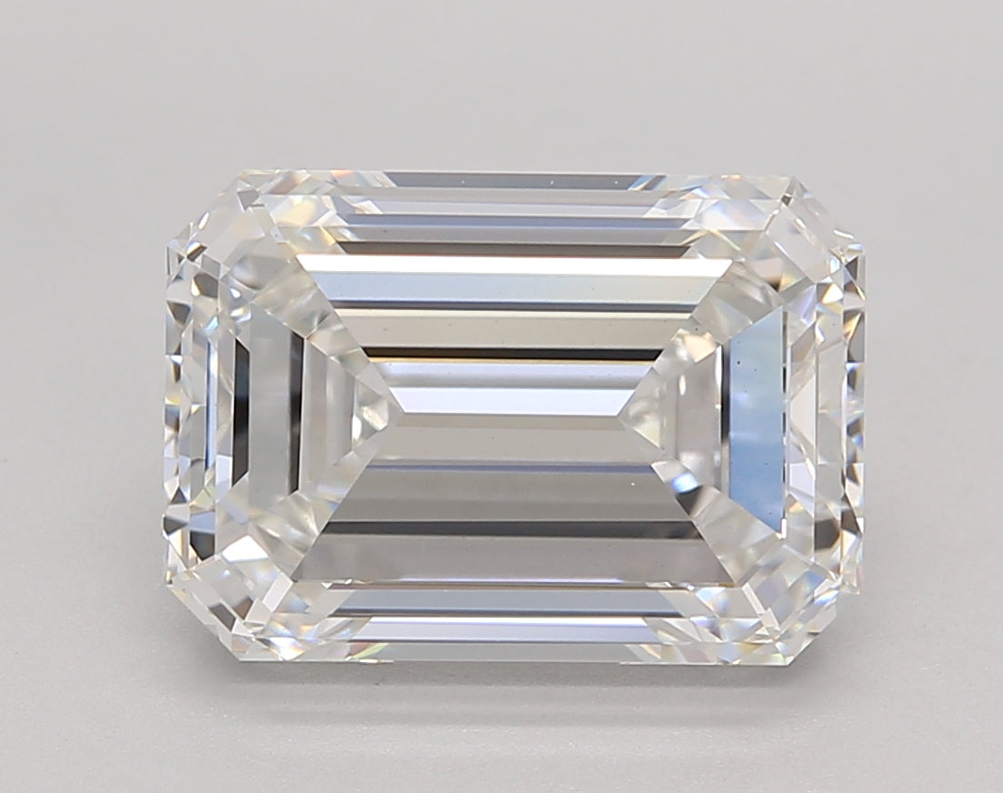 5.22 Carat Emerald Shaped, Ideal Cut, F Color, VS1 Clarity, IGI Certified Lab Grown Diamond