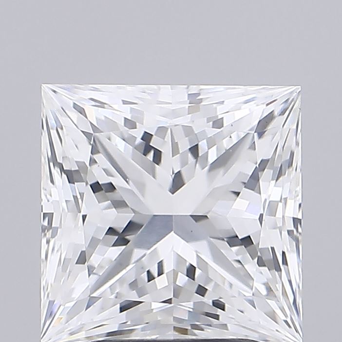 2.79 Carat Princess Shaped, Ideal Cut, E Color, VS1 Clarity, IGI Certified Lab Grown Diamond