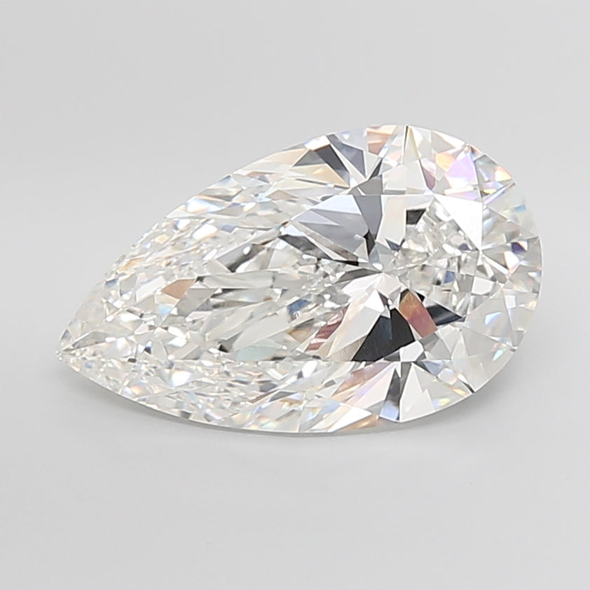 10.08 Carat Pear Shaped, Ideal Cut, F Color, VVS2 Clarity, IGI Certified Lab Grown Diamond