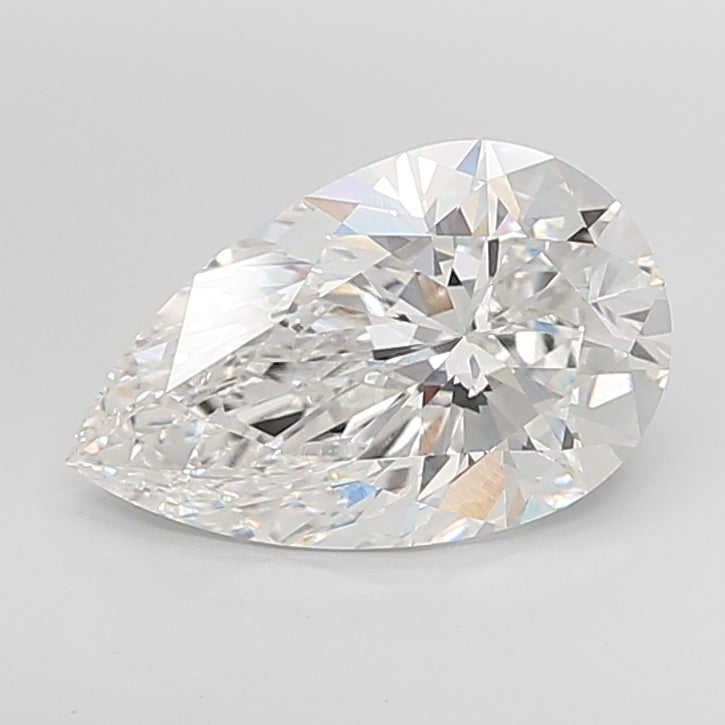6.06 Carat Pear Shaped, Excellent Cut, F Color, VVS2 Clarity, IGI Certified Lab Grown Diamond