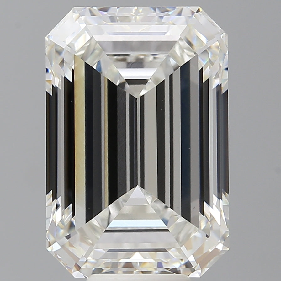 10.09 Carat Emerald Shaped, Ideal Cut, F Color, VVS2 Clarity, IGI Certified Lab Grown Diamond