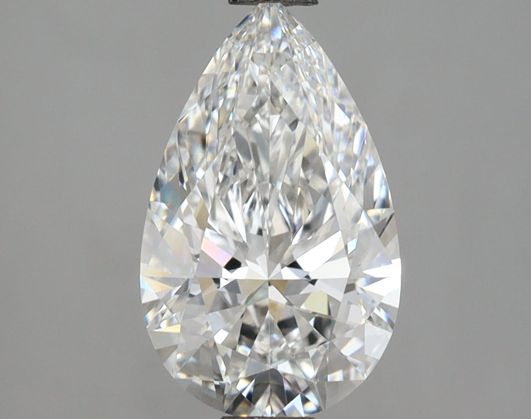 2.10 Carat Pear Shaped, Ideal Cut, D Color, VVS2 Clarity, IGI Certified Lab Grown Diamond