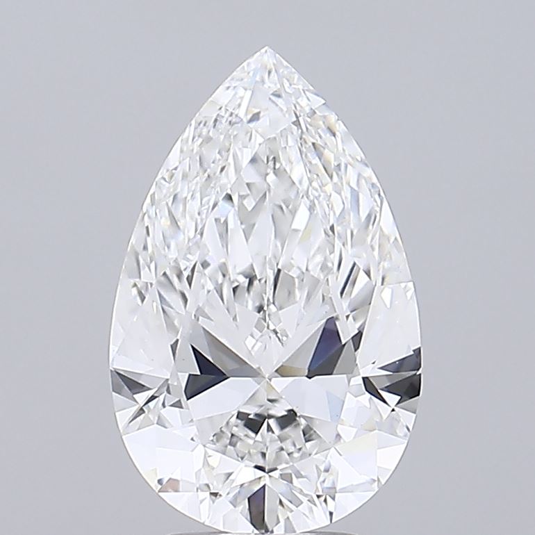 4.08 Carat Pear Shaped, Ideal Cut, E Color, VVS2 Clarity, IGI Certified Lab Grown Diamond