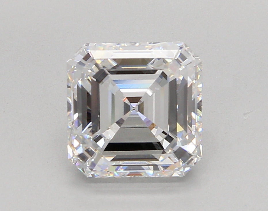 3.05 Carat Asscher Shaped, Ideal Cut, E Color, VVS2 Clarity, IGI Certified Lab Grown Diamond