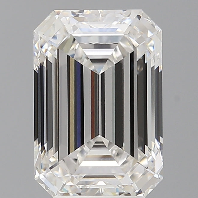 4.08 Carat Emerald Shaped, Ideal Cut, F Color, VVS2 Clarity, IGI Certified Lab Grown Diamond