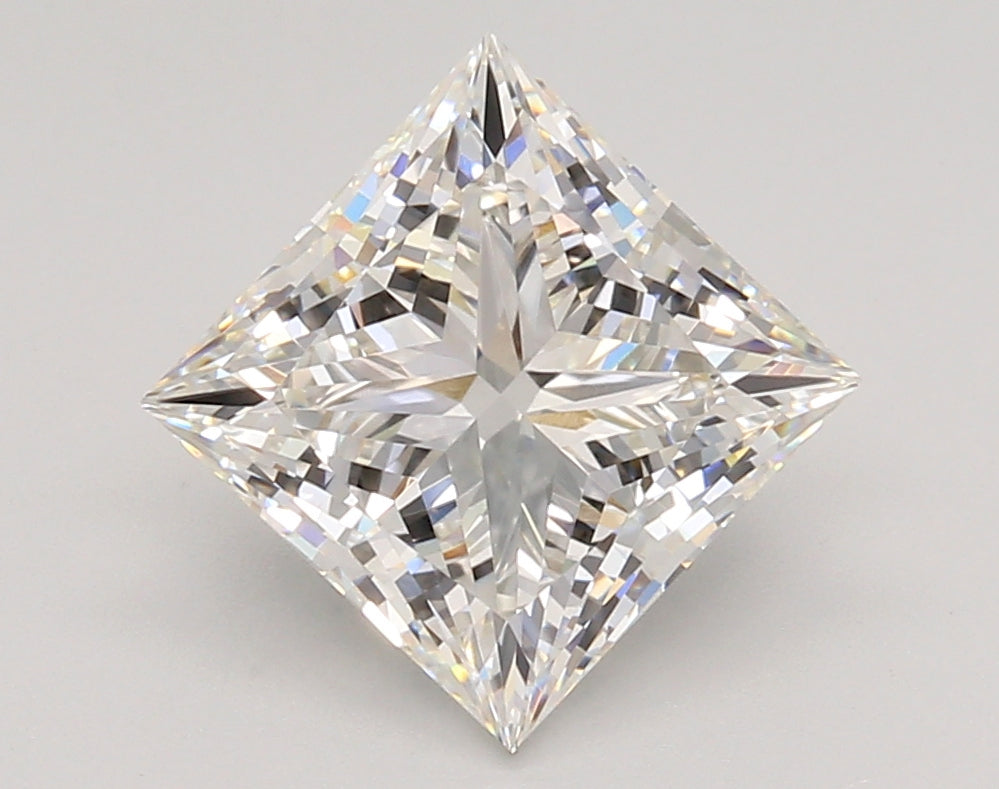 3.04 Carat Princess Shaped, Ideal Cut, F Color, VVS2 Clarity, IGI Certified Lab Grown Diamond