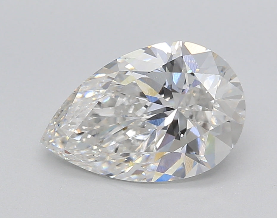 2.02 Carat Pear Shaped, Excellent Cut, E Color, VS2 Clarity, IGI Certified Lab Grown Diamond