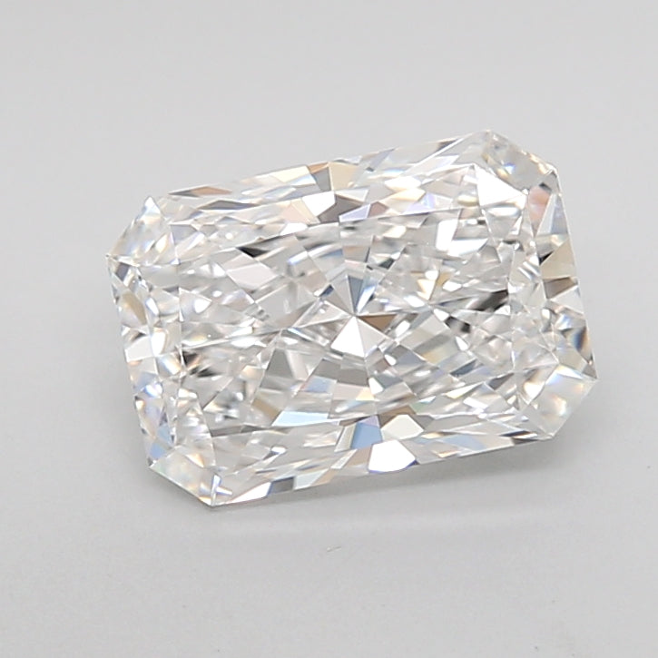 1.61 Carat Radiant Shaped, Ideal Cut, D Color, VVS2 Clarity, IGI Certified Lab Grown Diamond