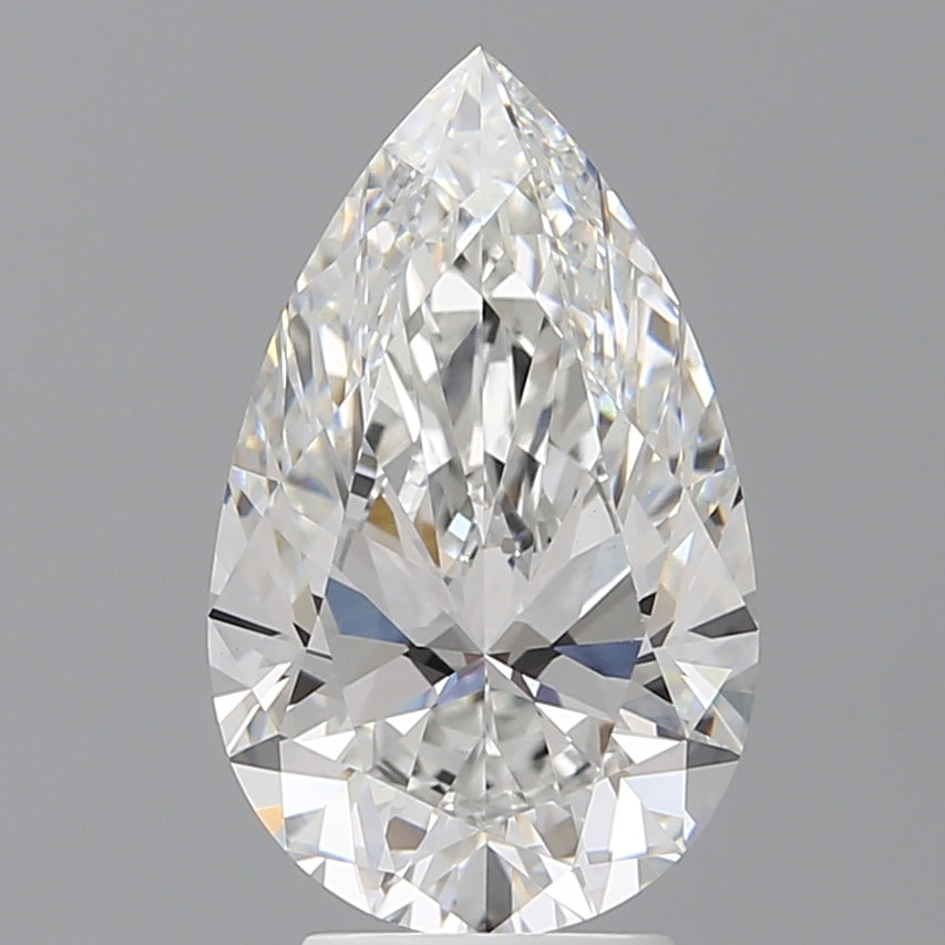 4.08 Carat Pear Shaped, Ideal Cut, F Color, VVS2 Clarity, IGI Certified Lab Grown Diamond