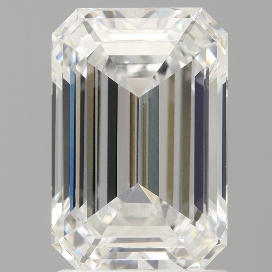 2.08 Carat Emerald Shaped, Ideal Cut, D Color, VVS2 Clarity, IGI Certified Lab Grown Diamond