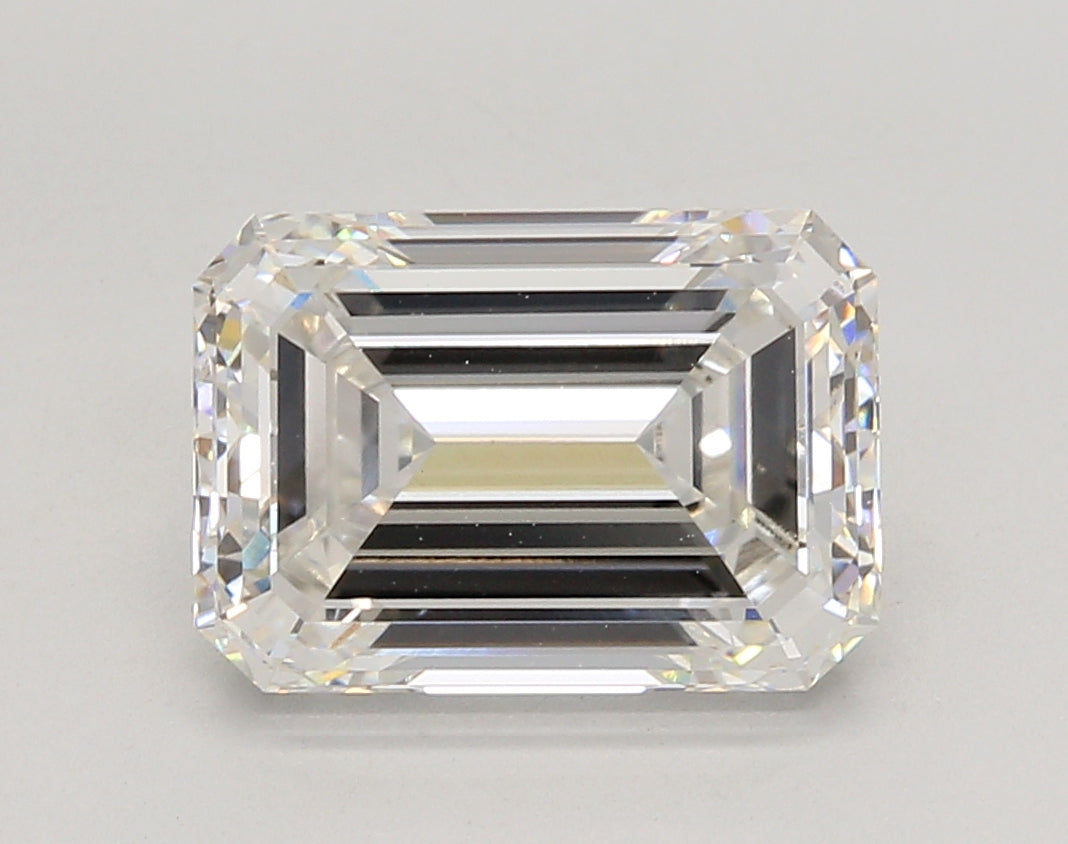 4.06 Carat Emerald Shaped, Ideal Cut, F Color, VVS2 Clarity, IGI Certified Lab Grown Diamond