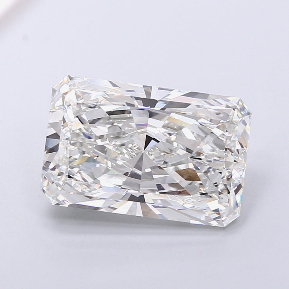 8.17 Carat Radiant Shaped, Very Good Cut, F Color, VVS2 Clarity, IGI Certified Lab Grown Diamond