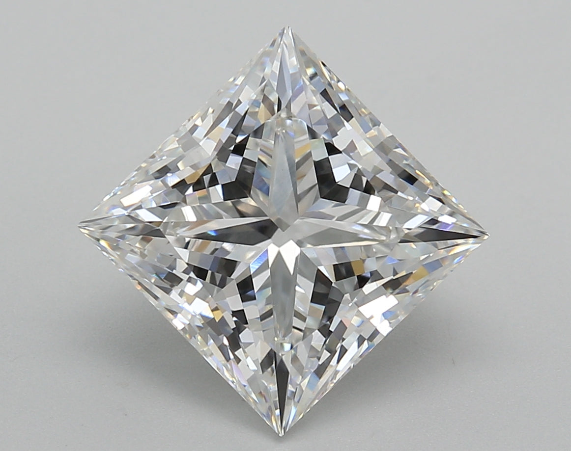 5.02 Carat Princess Shaped, Excellent Cut, E Color, VVS2 Clarity, IGI Certified Lab Grown Diamond