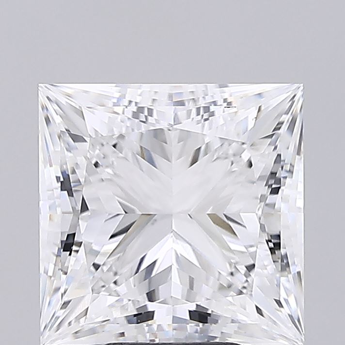 6.46 Carat Princess Shaped, Ideal Cut, D Color, VVS2 Clarity, IGI Certified Lab Grown Diamond