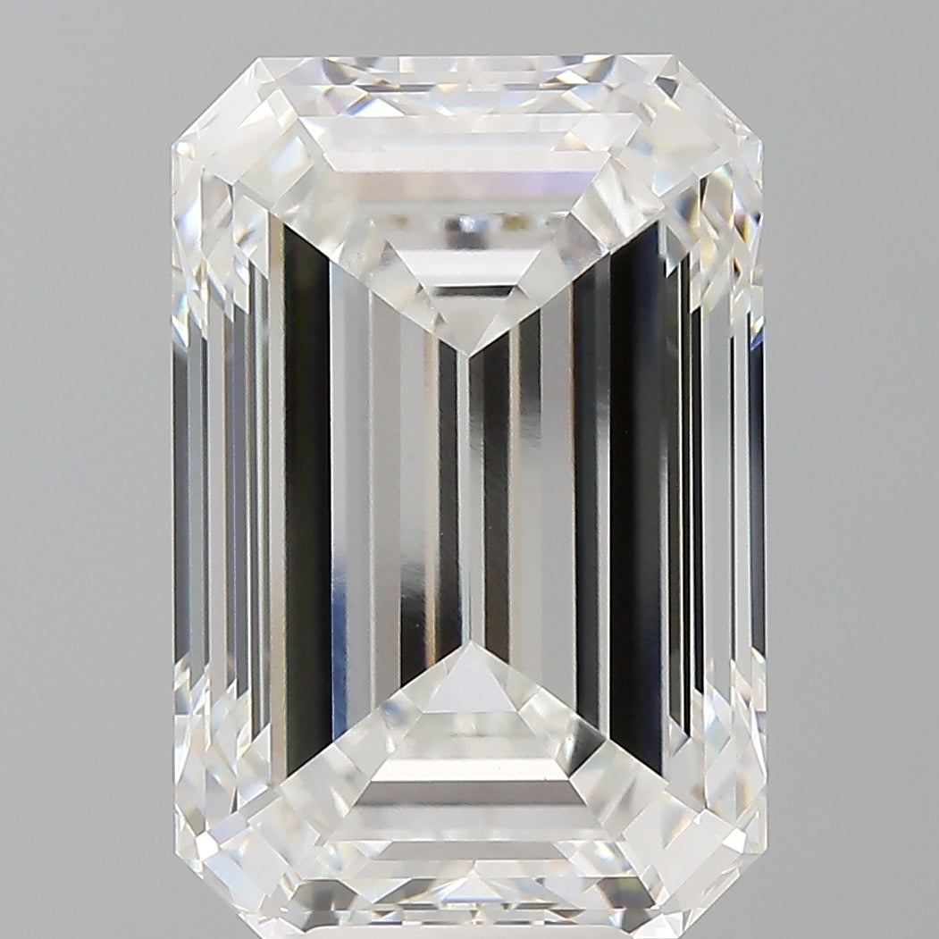 10.09 Carat Emerald Shaped, Ideal Cut, F Color, VVS2 Clarity, IGI Certified Lab Grown Diamond