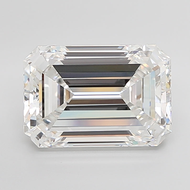 10.02 Carat Emerald Shaped, Ideal Cut, F Color, VVS2 Clarity, IGI Certified Lab Grown Diamond