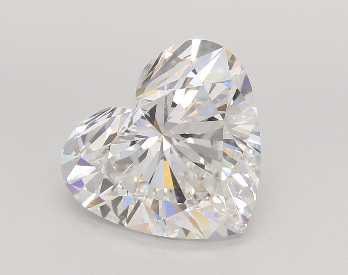 5.06 Carat Heart Shaped, Ideal Cut, E Color, VVS2 Clarity, IGI Certified Lab Grown Diamond