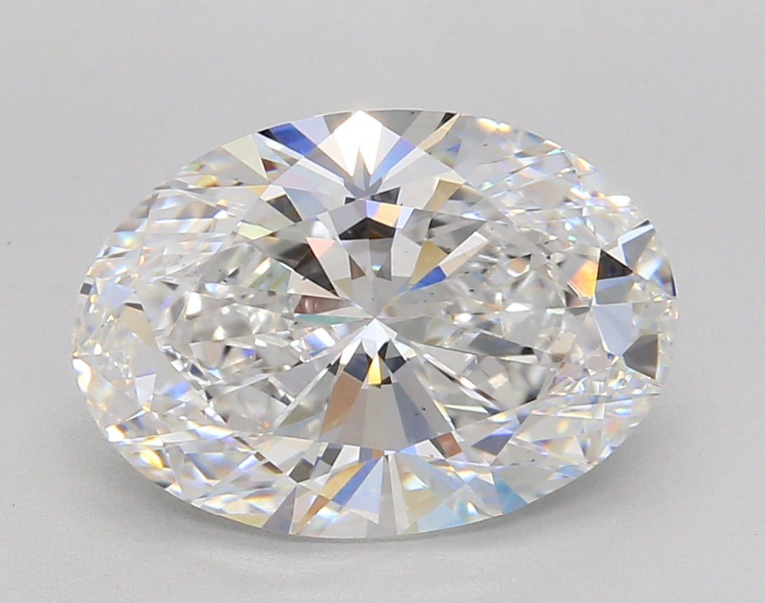 4.06 Carat Oval Shaped, Ideal Cut, D Color, VS2 Clarity, IGI Certified Lab Grown Diamond