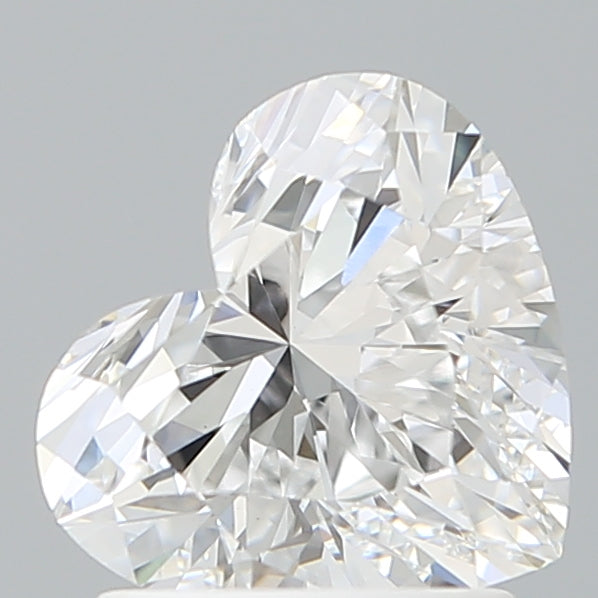 1.58 Carat Heart Shaped, Ideal Cut, D Color, VVS2 Clarity, IGI Certified Lab Grown Diamond