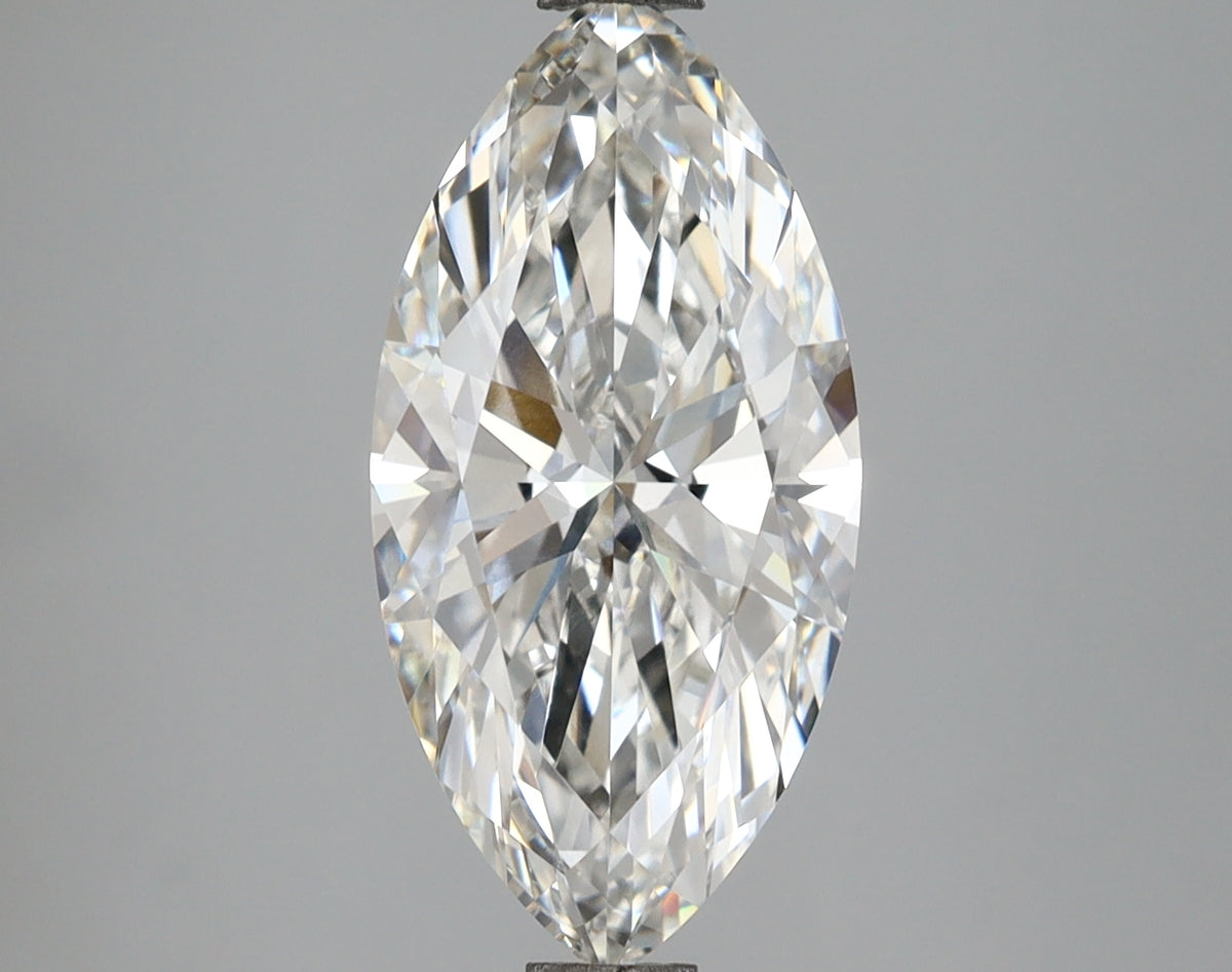 3.08 Carat Marquise Shaped, Ideal Cut, F Color, VVS2 Clarity, IGI Certified Lab Grown Diamond