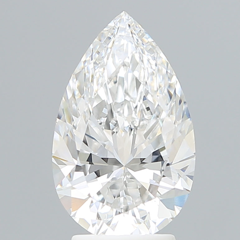 3.40 Carat Pear Shaped, Excellent Cut, E Color, VVS2 Clarity, IGI Certified Lab Grown Diamond
