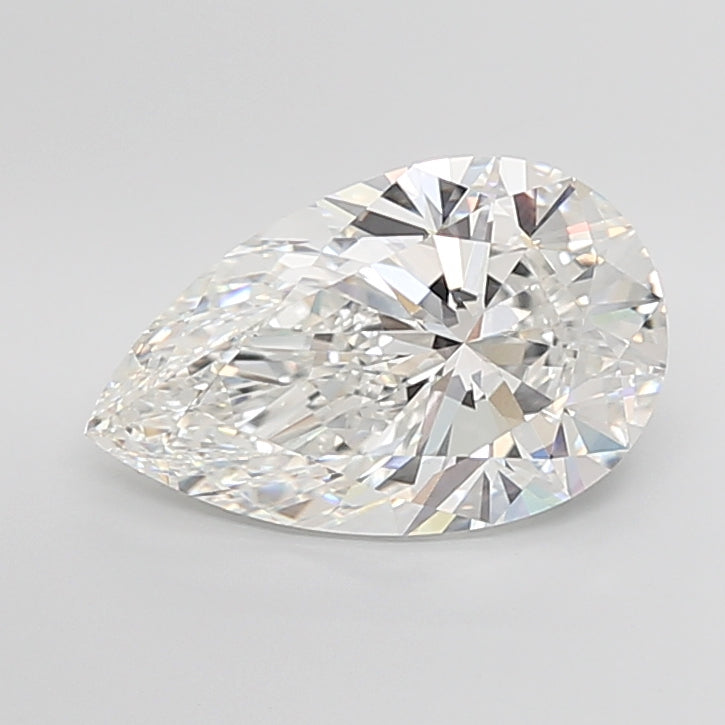 7.04 Carat Pear Shaped, Ideal Cut, F Color, VVS2 Clarity, IGI Certified Lab Grown Diamond
