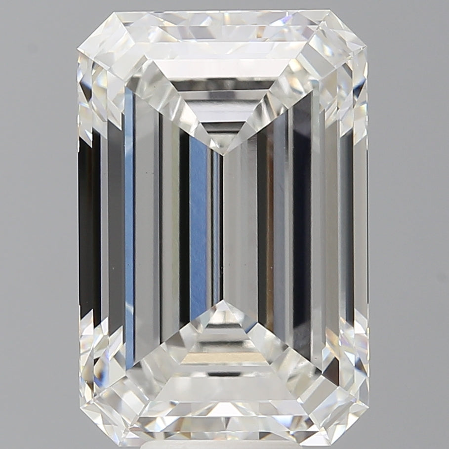 10.59 Carat Emerald Shaped, Ideal Cut, F Color, VVS2 Clarity, IGI Certified Lab Grown Diamond