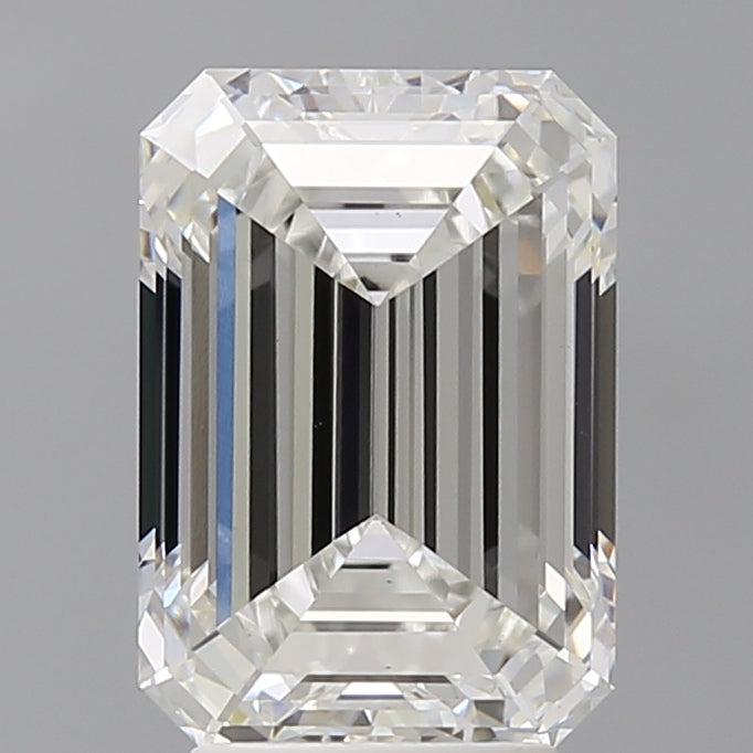 4.08 Carat Emerald Shaped, Ideal Cut, F Color, VVS2 Clarity, IGI Certified Lab Grown Diamond