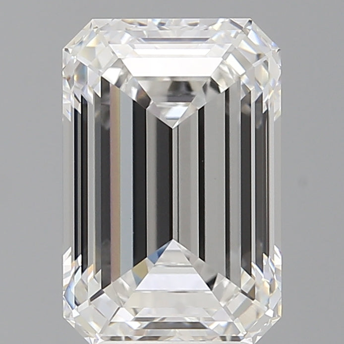 4.59 Carat Emerald Shaped, Ideal Cut, E Color, VVS2 Clarity, IGI Certified Lab Grown Diamond
