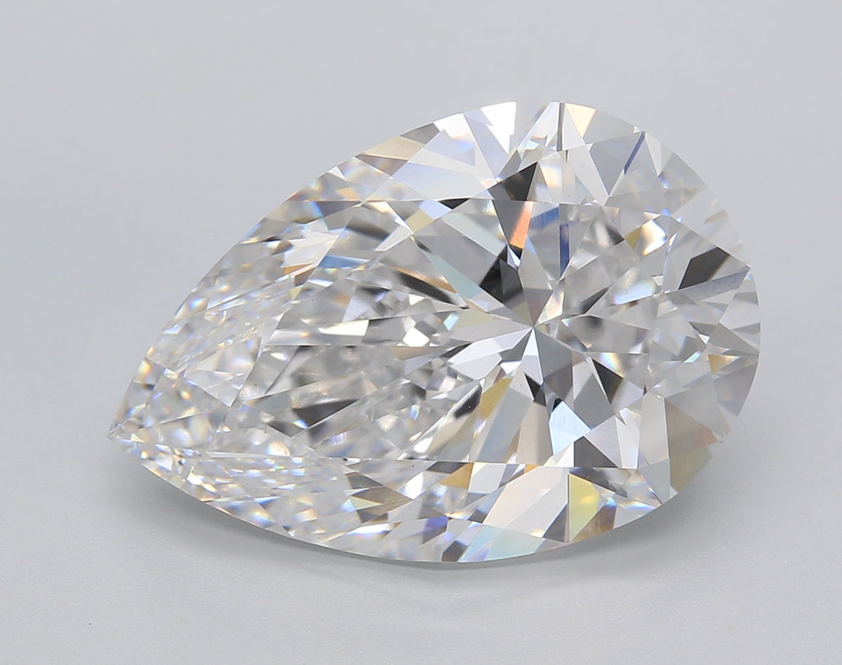 12.00 Carat Pear Shaped, Ideal Cut, E Color, VVS2 Clarity, IGI Certified Lab Grown Diamond